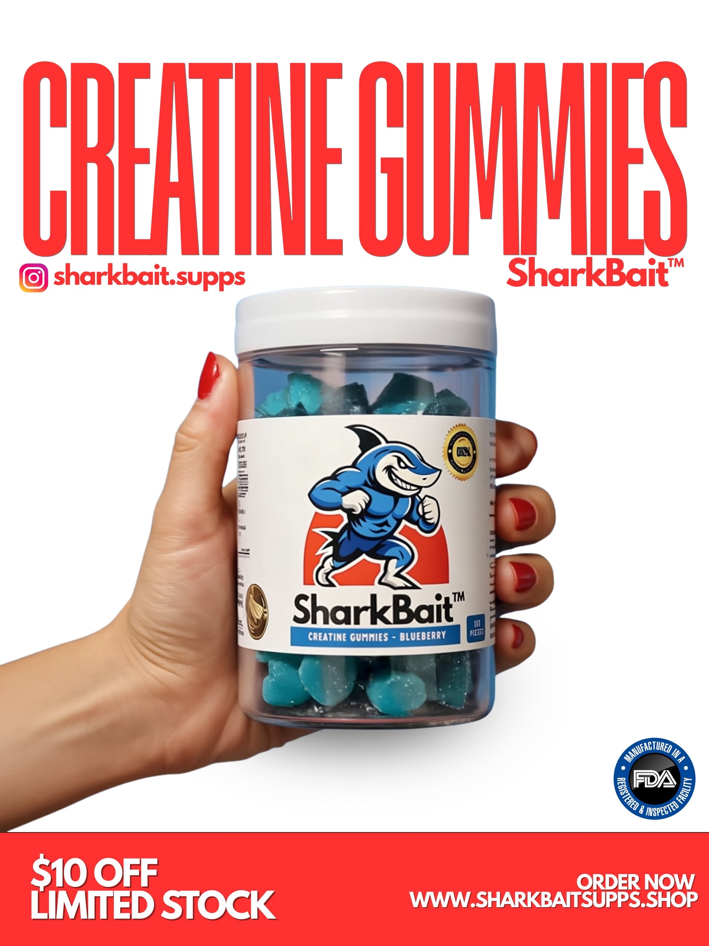 CREATINE MONOHYDRATE GUMMIES - BLUEBERRY BITE